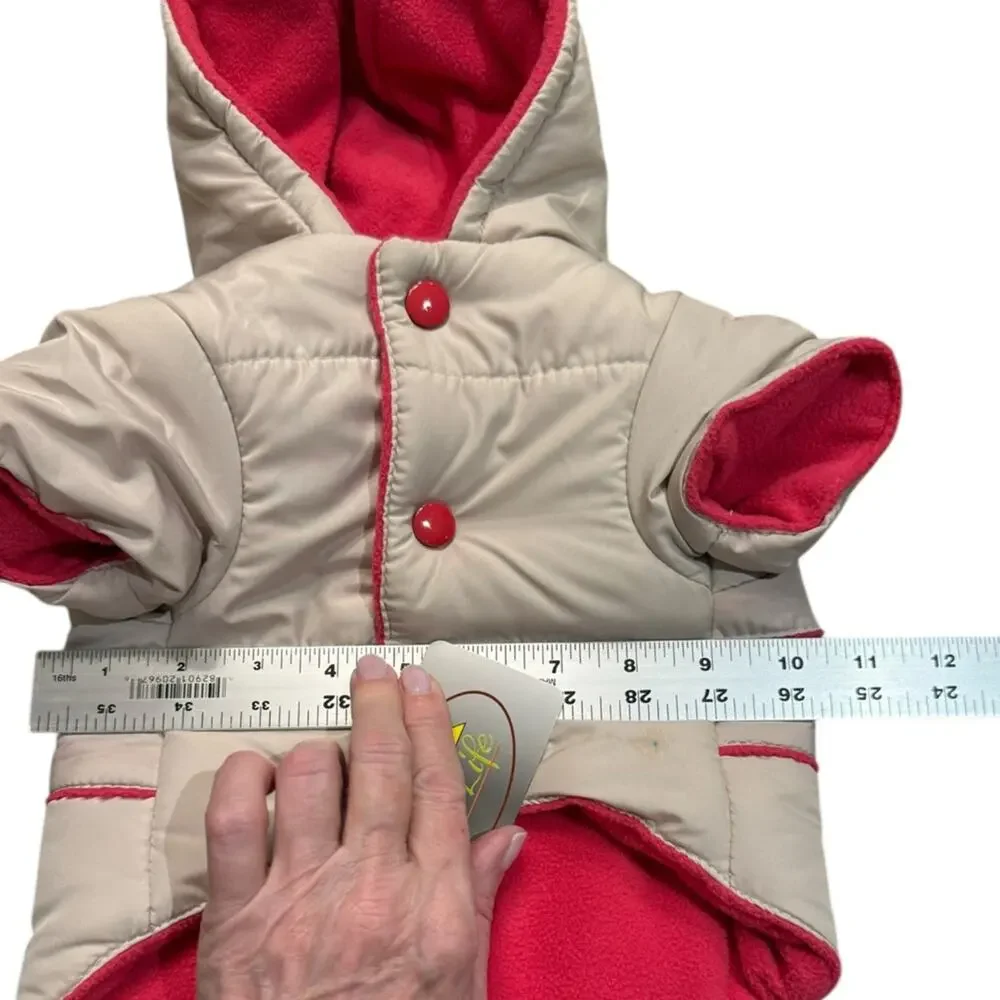 Pet Life Cream & Hot Pink Small Dog Coat with Thinsulate Insulation NWT